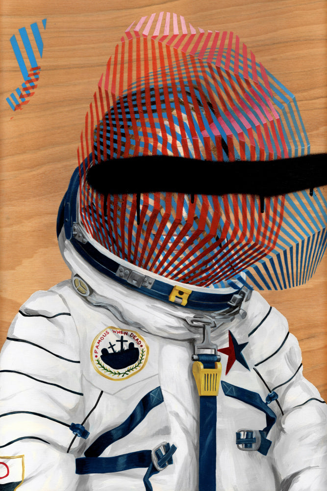 Striped Astronaut Helmet | Poster