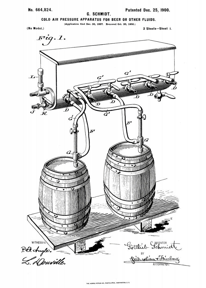 Vintage Beer Apparatus Patent | Poster