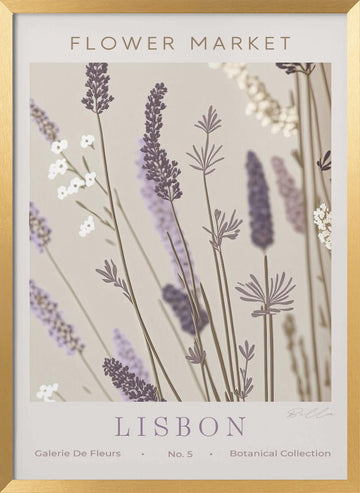 Purple Lavender Blooms | Poster - Gold Frame Interior