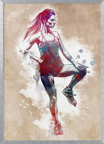Dynamic Fitness Woman | Poster - Silver Frame Interior