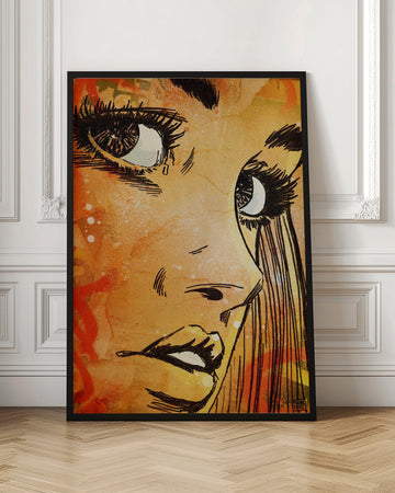 Crying Woman Portrait | Poster - Room Interior 1
