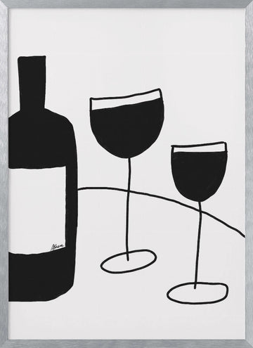 Wine Glasses | Poster - Silver Frame Interior
