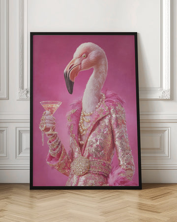 Glamorous Pink Flamingo | Poster - Room Interior 1
