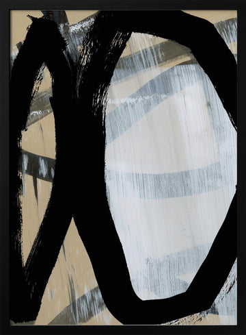 Bold Abstract Strokes | Poster - Black Metal Frame Interior