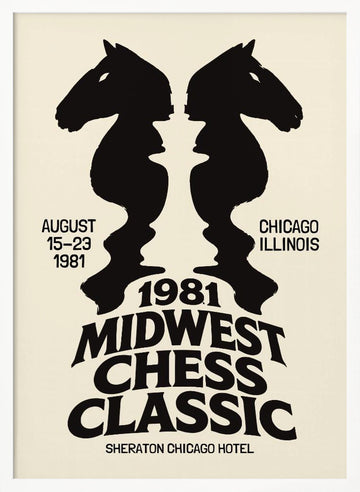 Strategic Chess Knights Illusion | Poster - White Frame Interior