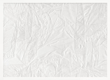 White Canvas Resembling Crumpled Paper | Poster - White Frame Interior