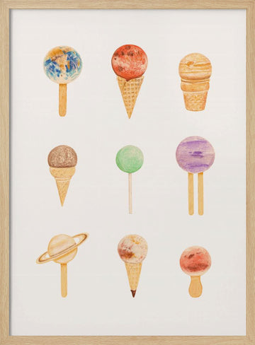 Planet Desserts | Poster - Wood Frame Interior