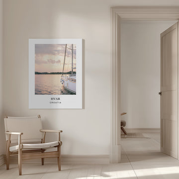 Hvar Croatia travel poster | Canvas - Room Interior 1