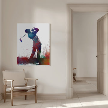 Vibrant Golf Swing | Canvas - Room Interior 1