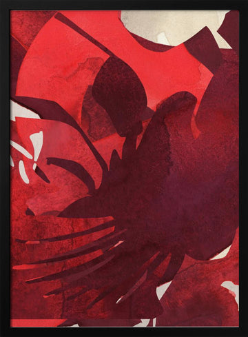 Vibrant Crimson Petals | Poster - Black Metal Frame Interior