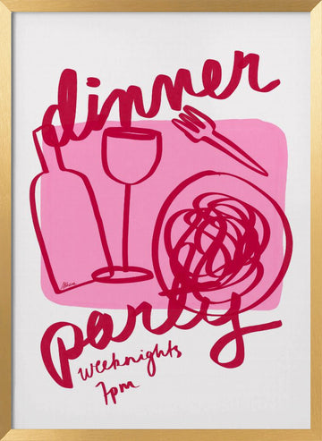 Dinner Party | Poster - Gold Frame Interior