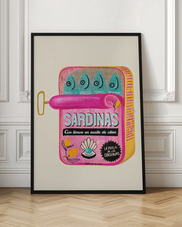 Whimsical Pink Sardines | Poster - Room Interior 1