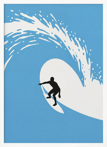 Surfer In The Tube | Poster - White Frame Interior