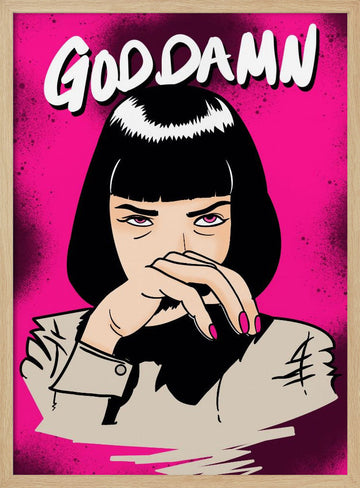 Sassy Pop Art Woman | Poster - Wood Frame Interior