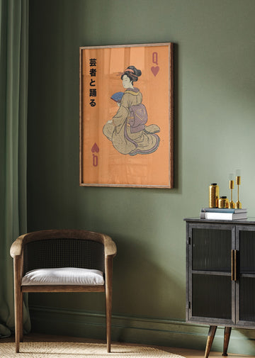 Geisha Queen of Hearts | Poster - Room Interior 2