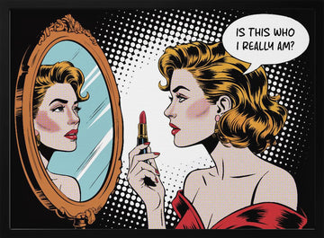 Pop Art Identity Reflection | Poster - Black Metal Frame Interior