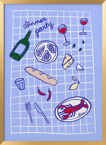 Dinner Party | Poster - Gold Frame Interior