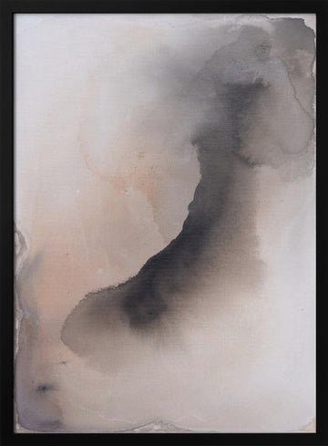 Soft Abstract Wash | Poster - Black Metal Frame Interior