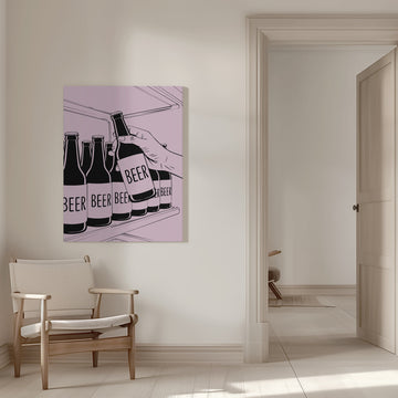 Hand Reaching For Beer | Canvas - Room Interior 1