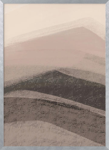 Muted Mountain Abstract | Poster - Silver Frame Interior
