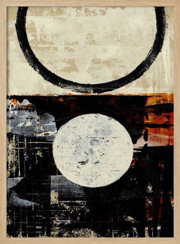 Stark Geometric Circles | Poster - Wood Frame Interior