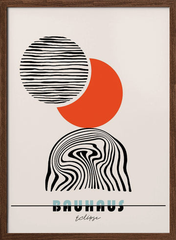Bauhaus Eclipse | Poster - Walnut Frame Interior
