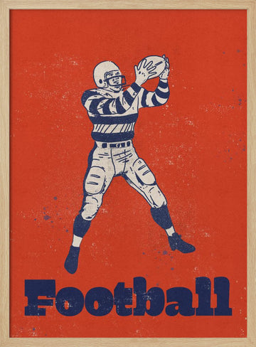 Vintage Football Catch | Poster - Wood Frame Interior