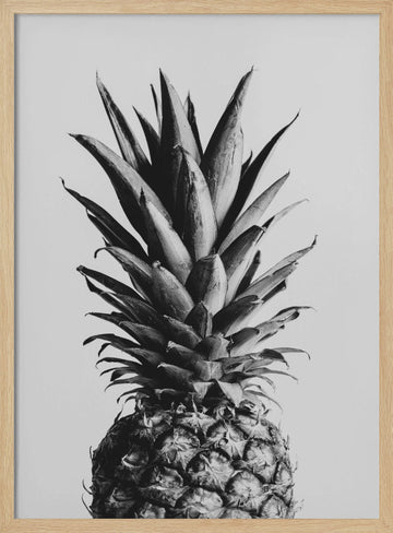Black and White Pineapple | Poster - Wood Frame Interior