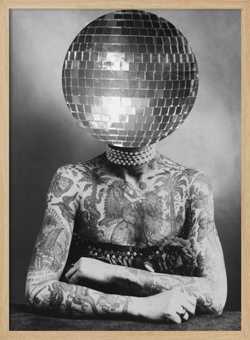 Tattooed Disco Figure | Poster - Wood Frame Interior