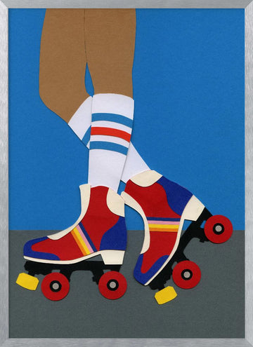 Retro Roller Skates | Poster - Silver Frame Interior