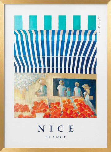 Nice Fruit Market | Poster - Gold Frame Interior