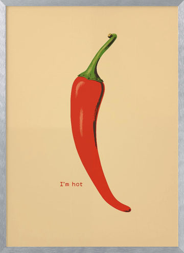 Hot Red Chili | Poster - Silver Frame Interior