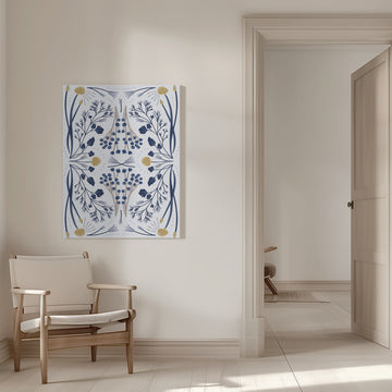 Folk Mirrored - Blue Colors | Canvas - Room Interior 1