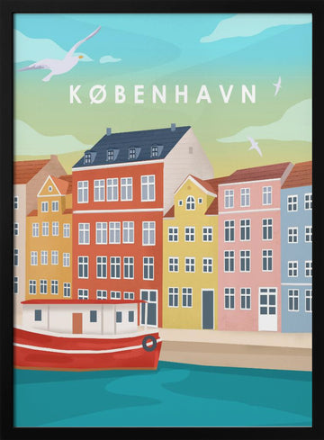 Copenhagen | Poster - Black Metal Frame Interior