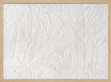 White Canvas Resembling Crumpled Paper | Poster - Wood Frame Interior