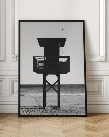Black And White Beach Stand | Poster - Room Interior 1