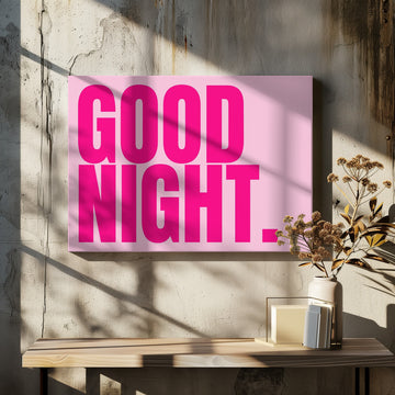 Good Night Pink Message | Canvas - Room Interior 2