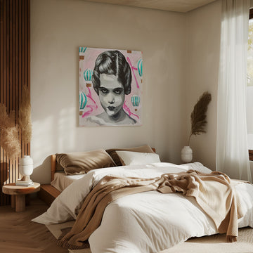 Urban Girl Pink Balloons | Canvas - Room Interior 2
