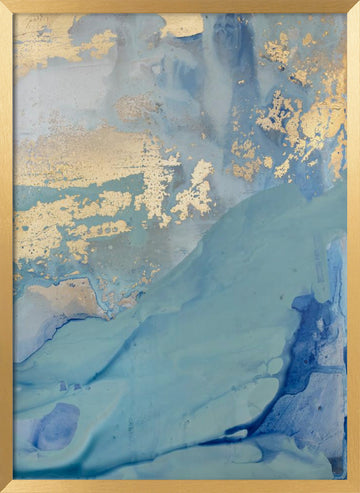 Golden Wavescape | Poster - Gold Frame Interior