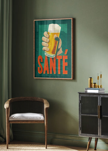 Santé Beer Toast | Poster - Room Interior 2