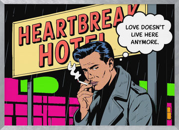Retro Heartbreak Hotel | Poster - Silver Frame Interior