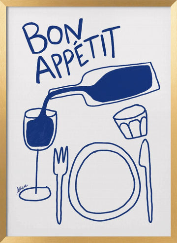 Bon Appetit | Poster - Gold Frame Interior