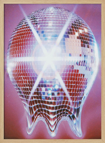 Melting Disco Ball | Poster - Wood Frame Interior