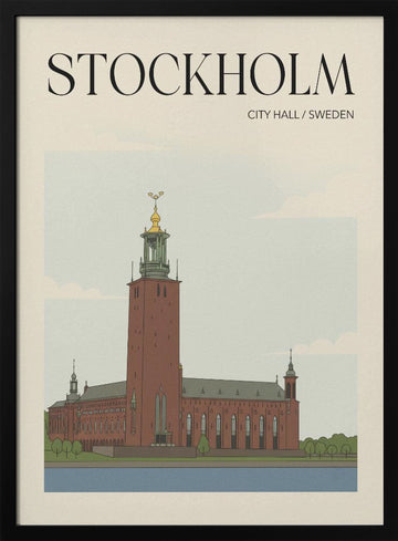 Stockholm City Hall | Poster - Black Metal Frame Interior