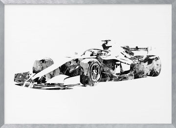 Abstract Formula Racer | Poster - Silver Frame Interior