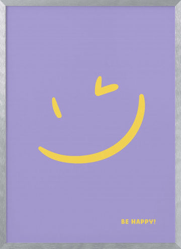Be Happy Smile | Poster - Silver Frame Interior