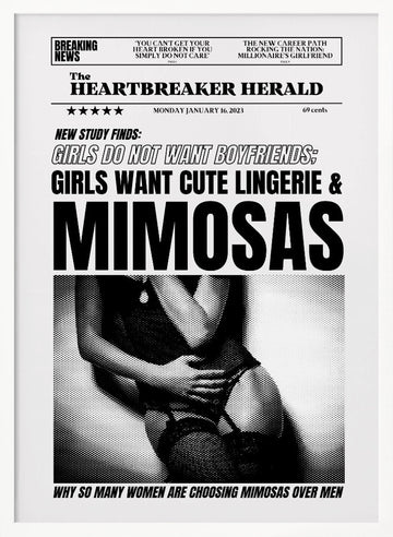Girls Lingerie Mimosas News | Poster - White Frame Interior
