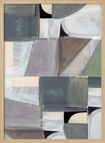 Muted Abstract Shapes | Poster - Wood Frame Interior