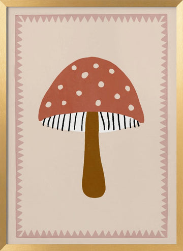 Cute Toadstool | Poster - Gold Frame Interior