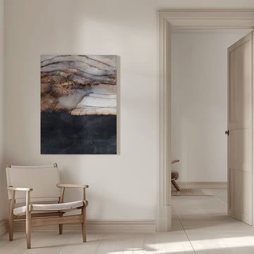 Golden Fluid Abstract | Canvas - Room Interior 1